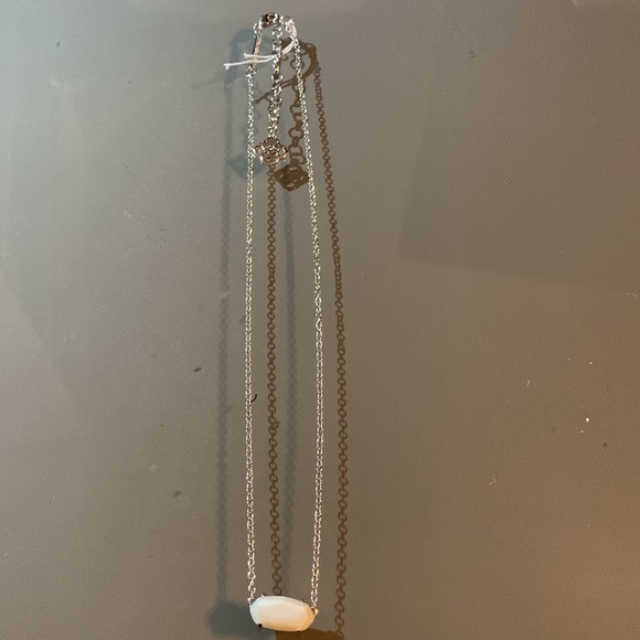 KENDRA SCOTT Ever mother of Pearl stone rhodium Pendant Necklace - Picture 11 of 12